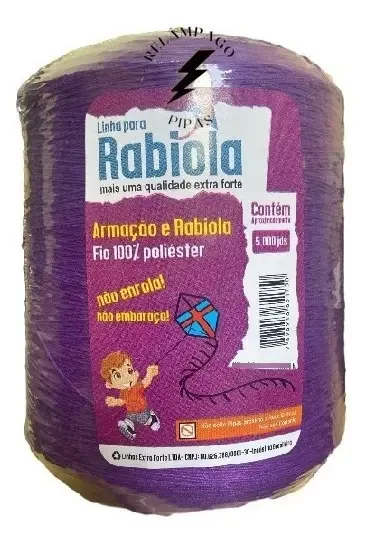 Linha De Armação Rabiola Para Pipa 5000 Jardas Fluorescente Cor Roxa