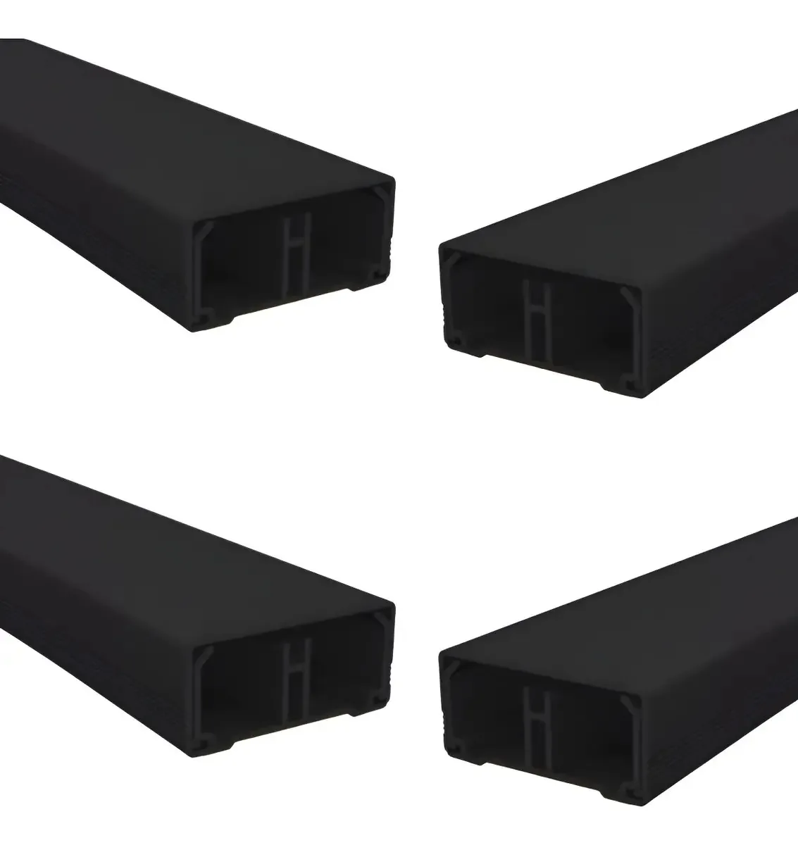 Kit 22 Metros Canaleta Adesiva Pvc 50x20 Preta Grossa Durin