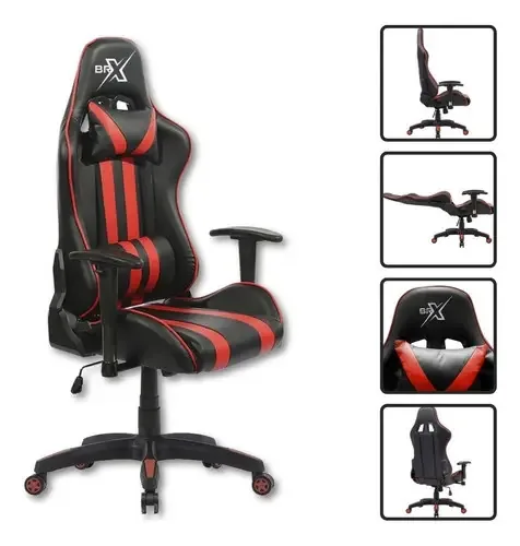 Cadeira Gamer Pro Ergonômica Reclinável Encosto Ajustável Cor Vermelho
