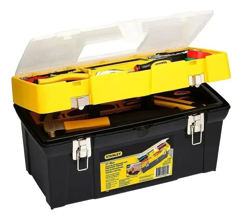 Caixa Ferramentas Stanley 19 Com Tampa Organizadora 100kg