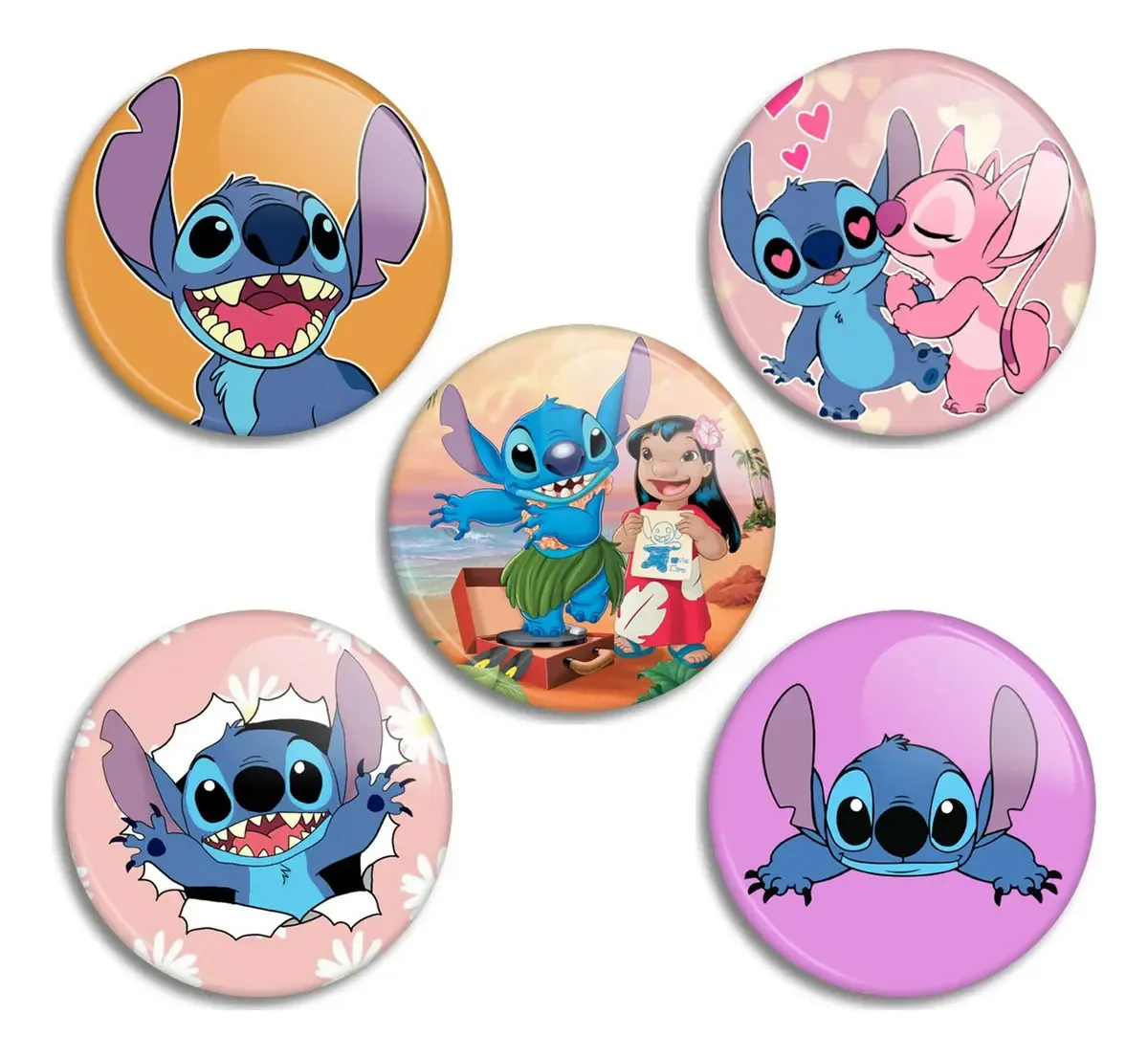 Bottons Stitch Lilo E Stitch Broches Pins Para Mochilas Cor Colorido Stitch 01