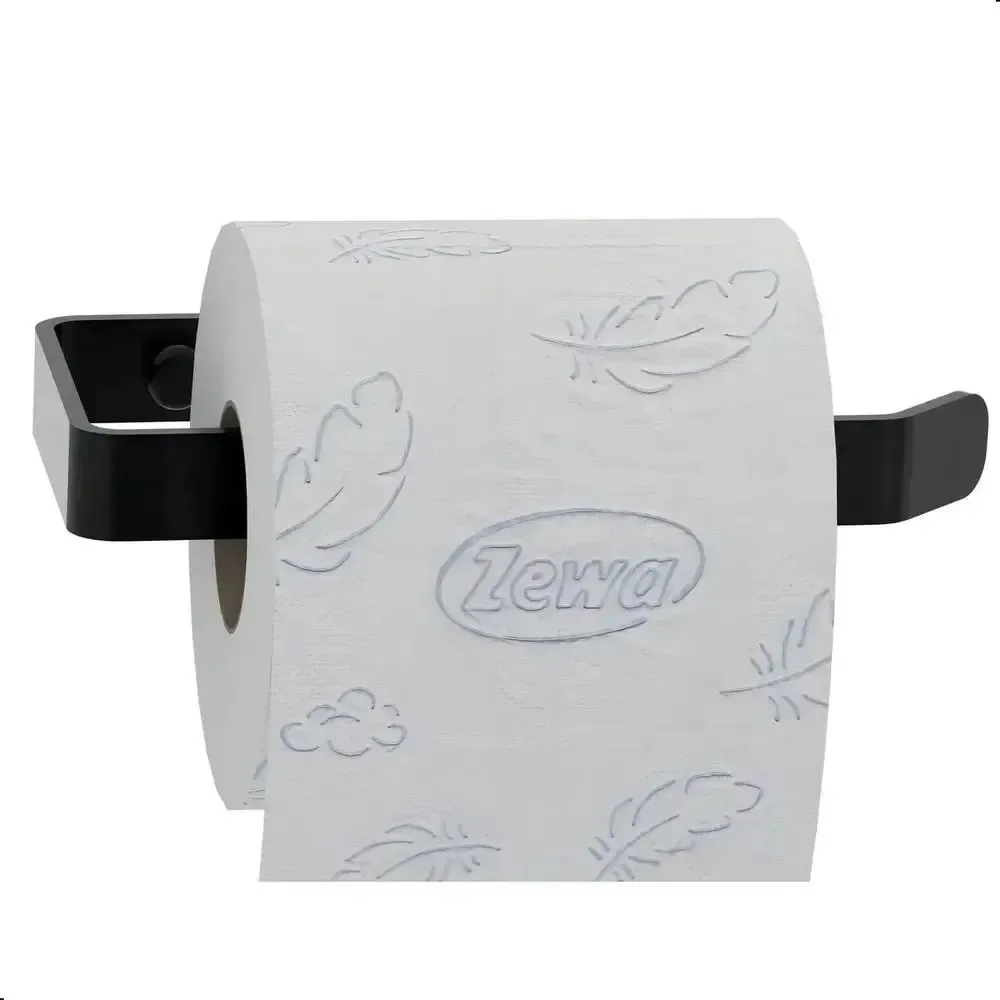 Porta Papel Higiênico De Parede Preto Fosco