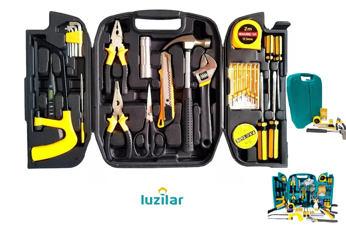 Kit Ferramentas Caixa Jogo Ferramentas Manuais Estojo De Ferramentas Cheio Maleta Completa 26 Peças Luzilar
