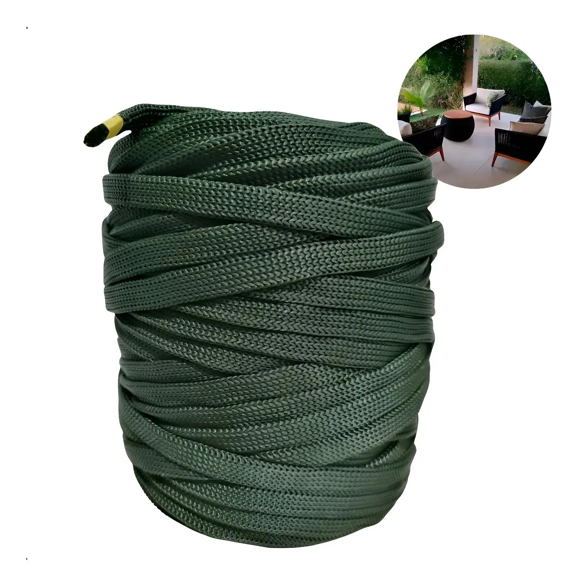 Fita Nautica Chata Para Móveis Externos Artesanato 10mm 1 Kg Cor Corda Fita Nautica Verde