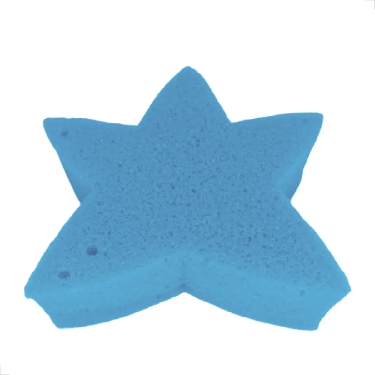 Combo Kit 30 Esponjas Bucha De Banho Infantil Criança Cor Azul Estrela