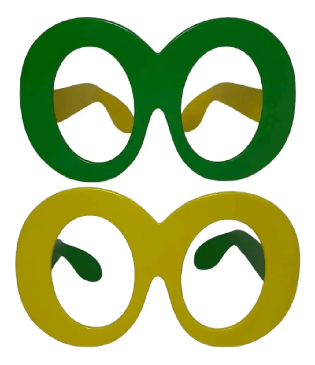 Kit 10 Óculos Zoião Sem Lente Verde Amarelo Festa Carnaval