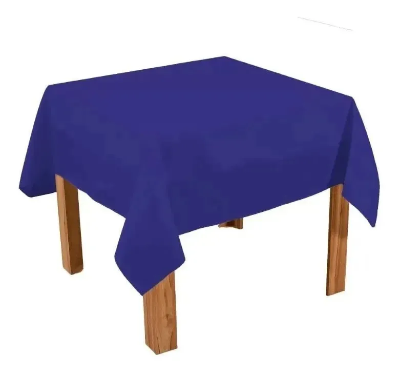 Kit 5 Toalhas Mesa Quadrada 1,50x1,50 Oxford Fe Azul