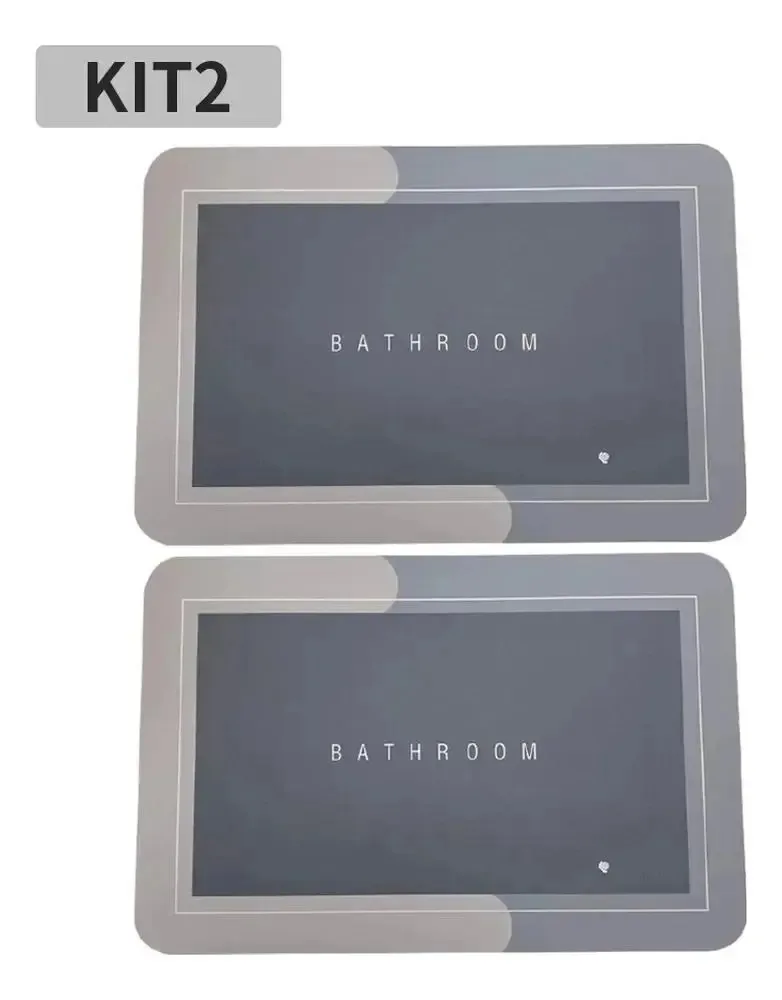 Kit2 Tapetes Para Banheiro T Azul-escuro Tapetes Para Banhei