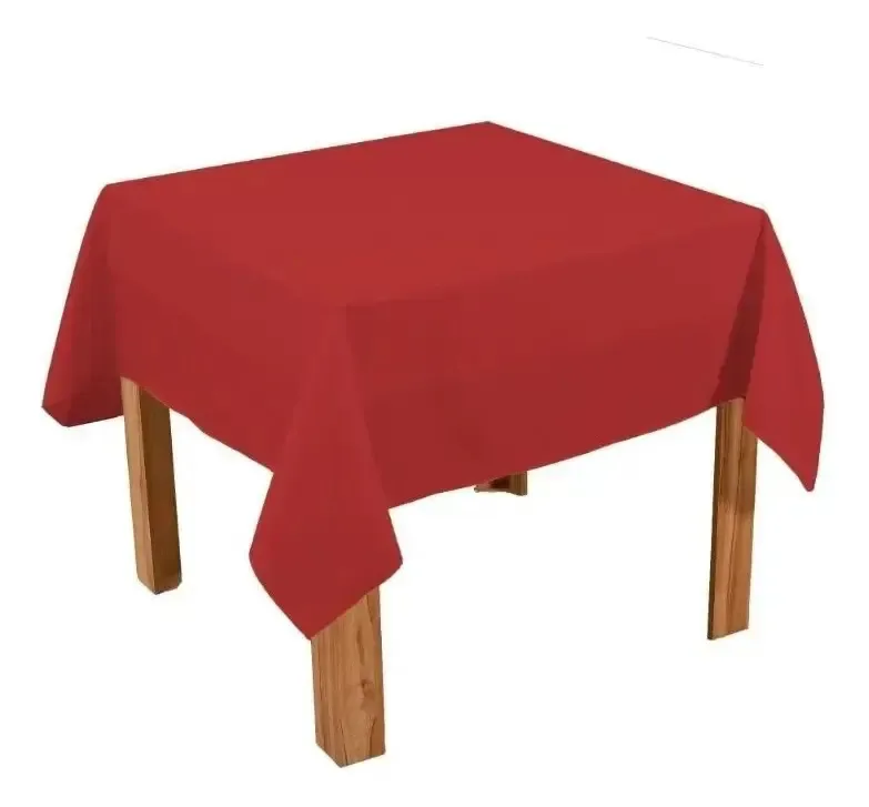 Kit 5 Toalhas Mesa Quadrada 1,50x1,50 Oxfor Vermelho