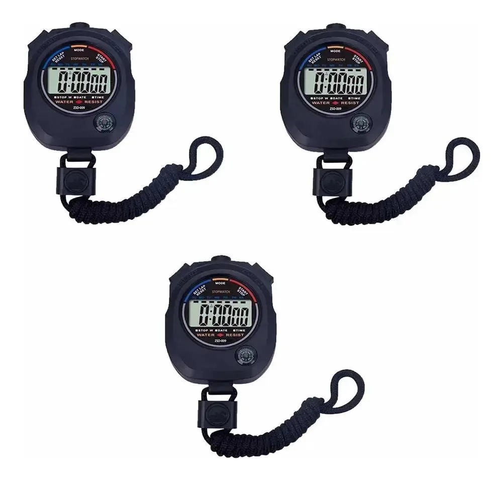 3 Cronômetro Digital De Mão - Corrida -alarme Hora Crossfit