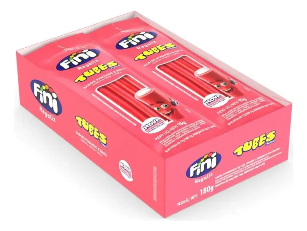 Fini Mini Morango: 12x Bala Gelatina Para Lembrancinhas - De