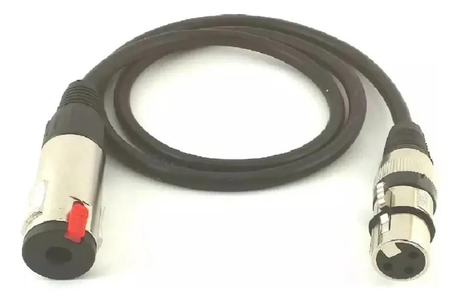 Adaptador XLR P10 Fêmea 1m M & M Cabos Conectores Áudio Cristal Vermelho