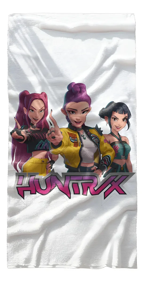 Toalha Banho Grande Guerreiras Do K-pop Música Presente Fã Cor Branco Huntrix