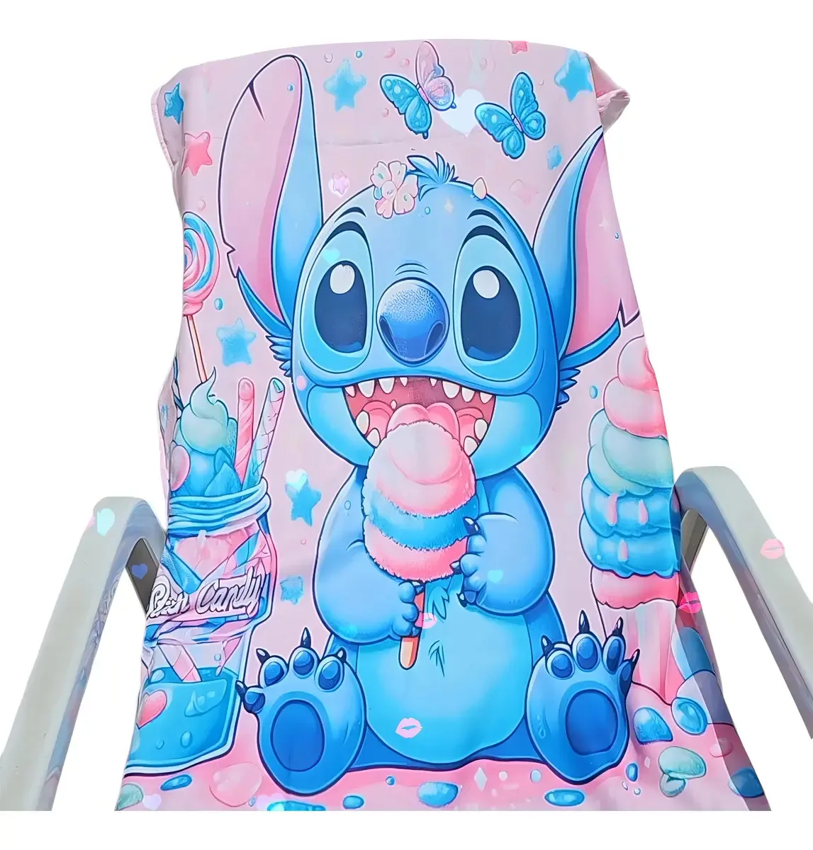 Toalha De Praia Stitch Doce Rosa Presente Fofo Doçura