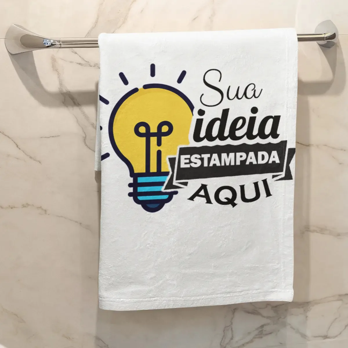 Toalha Banho Piscina Personalize Como Quiser Fotos Desenhos Cor Branco