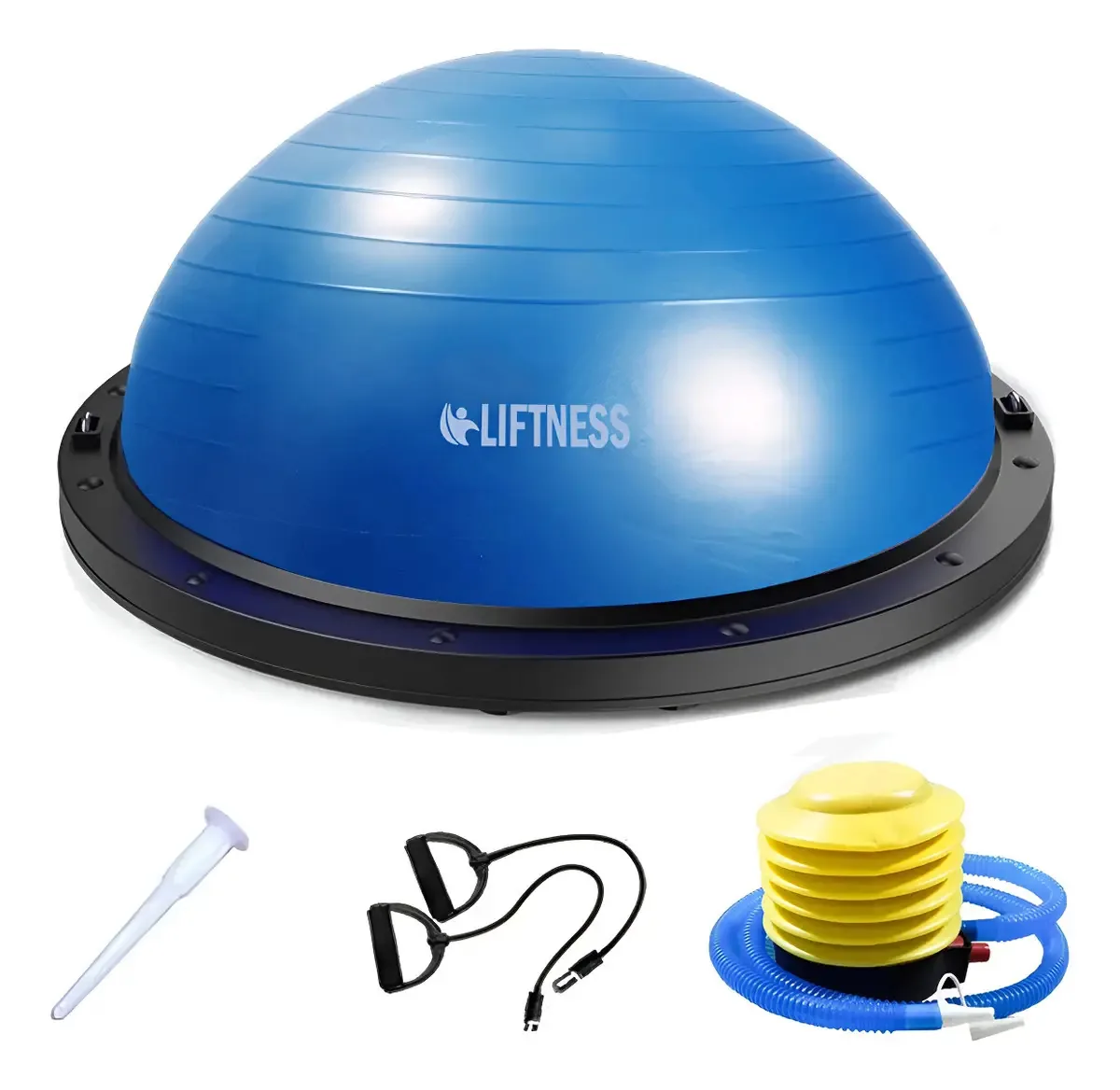 Meia Bola Bosu 58cm para Pilates e Yoga com Alças – Cor Azul