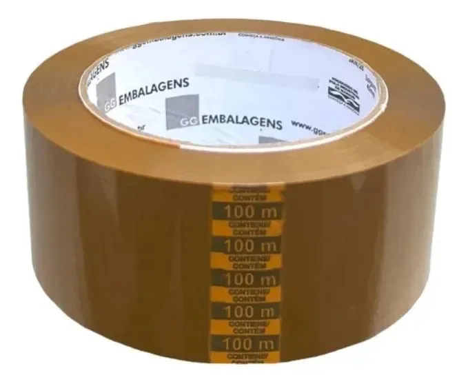 10 Fitas Adesivas Marrom 48mm X 100m Forte Para Caixas