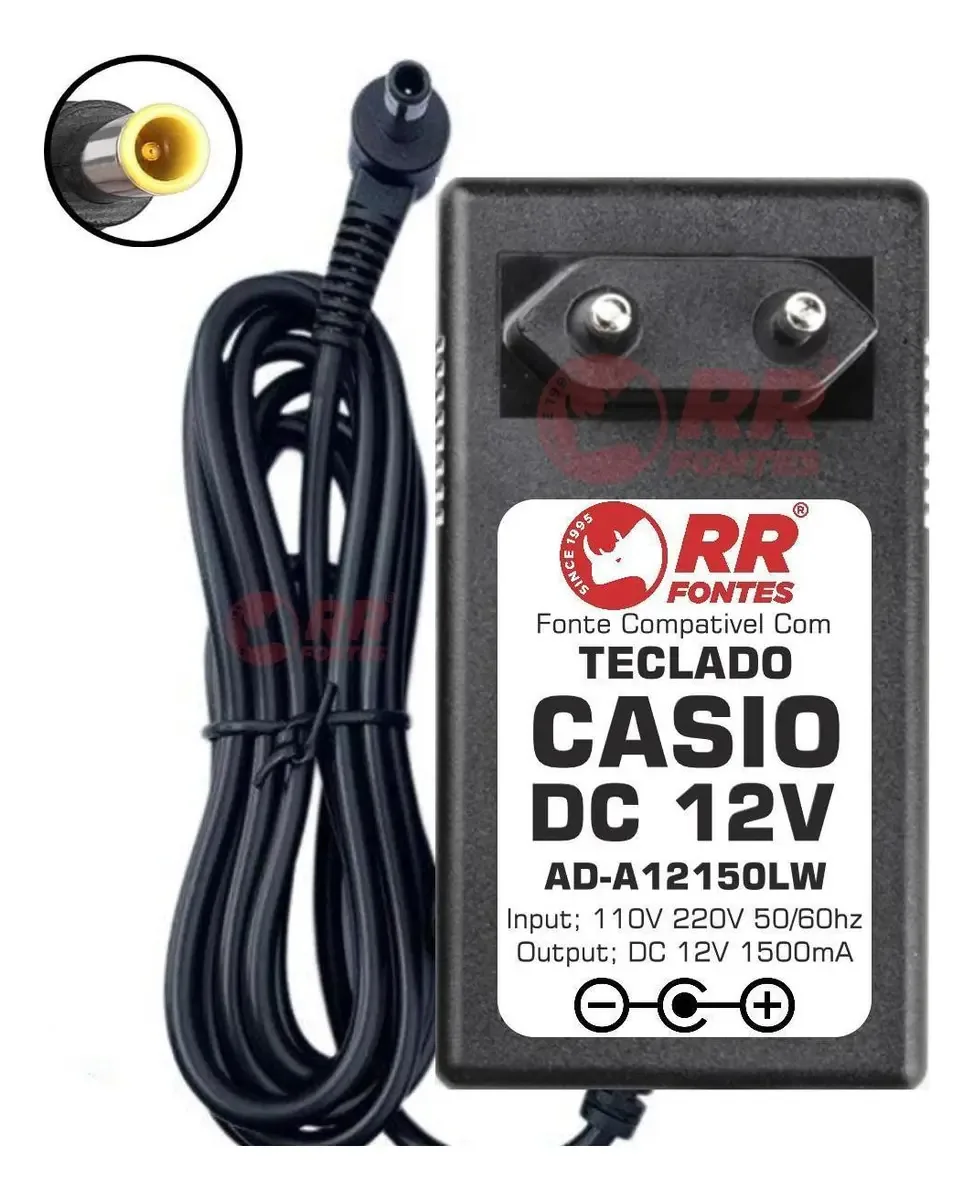 Fonte 12v Para Teclado Casio Ctk-700 -7000 Ctk-7200 Ct-x3000