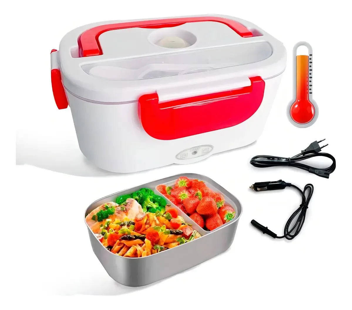 Marmita Elétrica Carros Tomada Comida Com Saladeira Prática