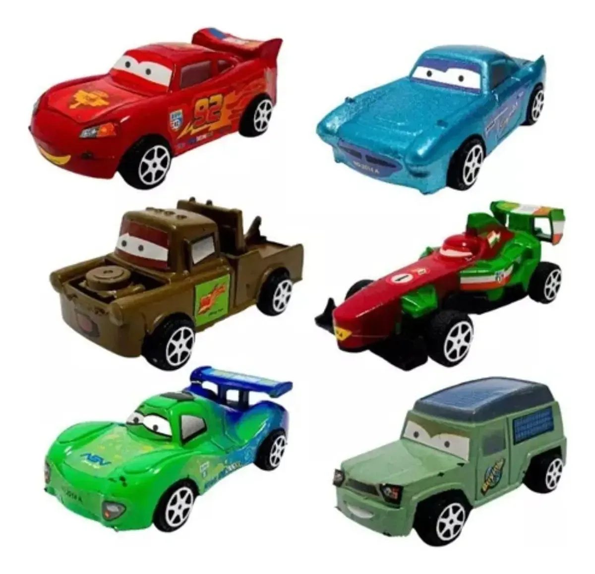 Kit 6 Carrinhos Fricção Filme Carros 3 Relampago Mcqueen