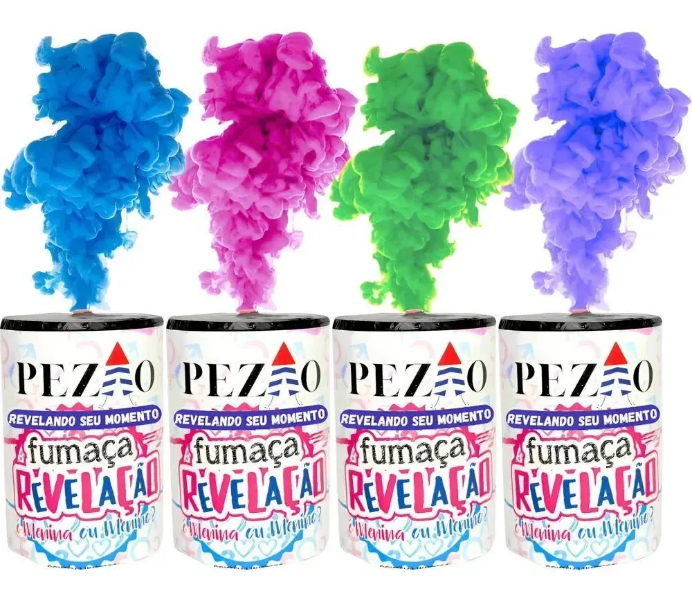 Fumaça Chá Revelação Colorida Lata 7 Lata Fumaça Azul