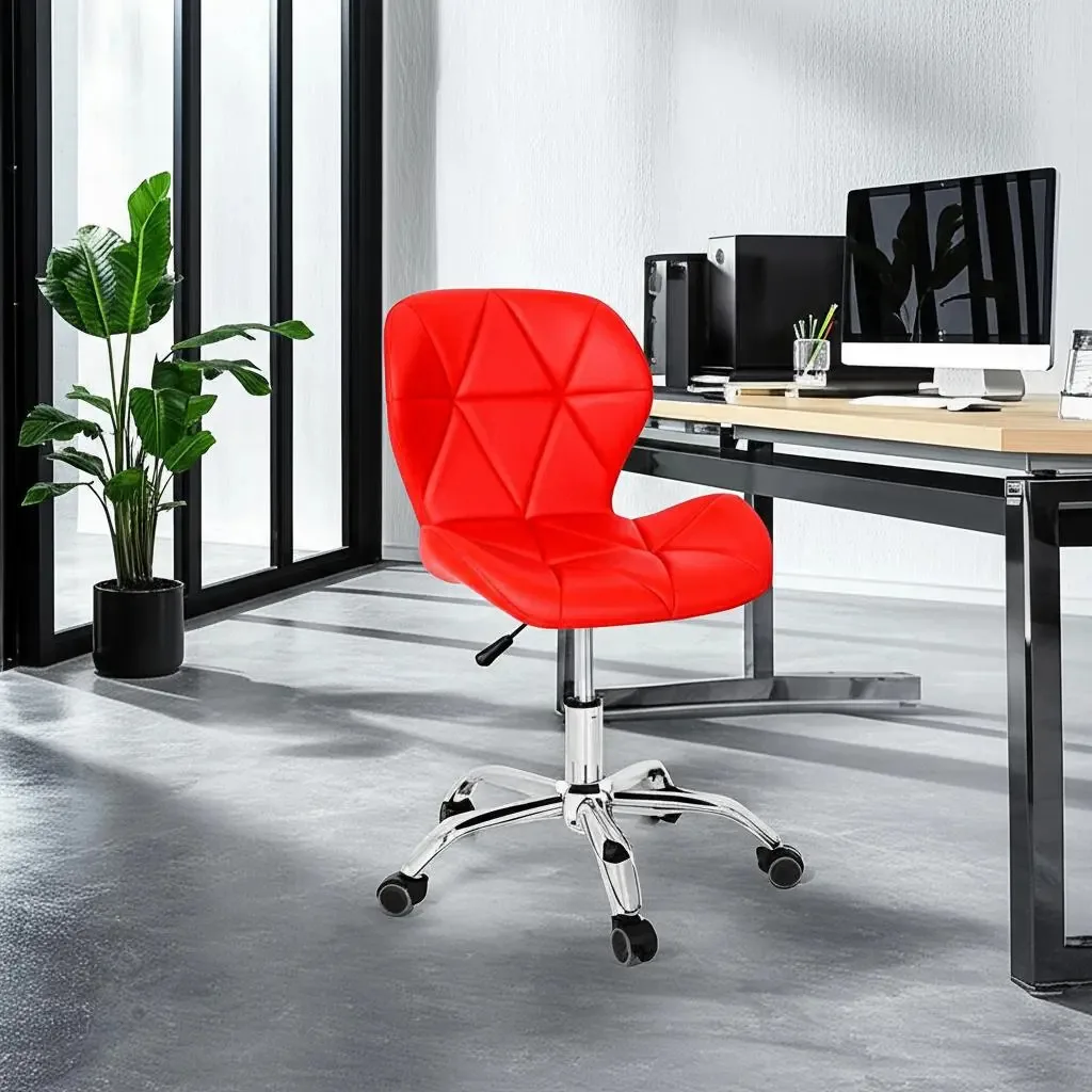 Cadeira De Escritório Eiffel Slim Office Base Giratória Cor Vermelho Material Do Estofamento Material Ecológico