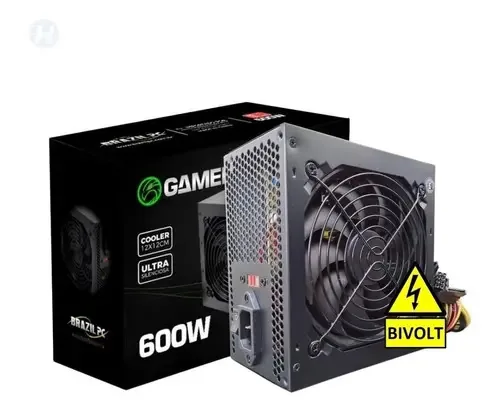 Fonte Atx Computador Pc Brazil Pc 600w Real Cor Cinza-escuro