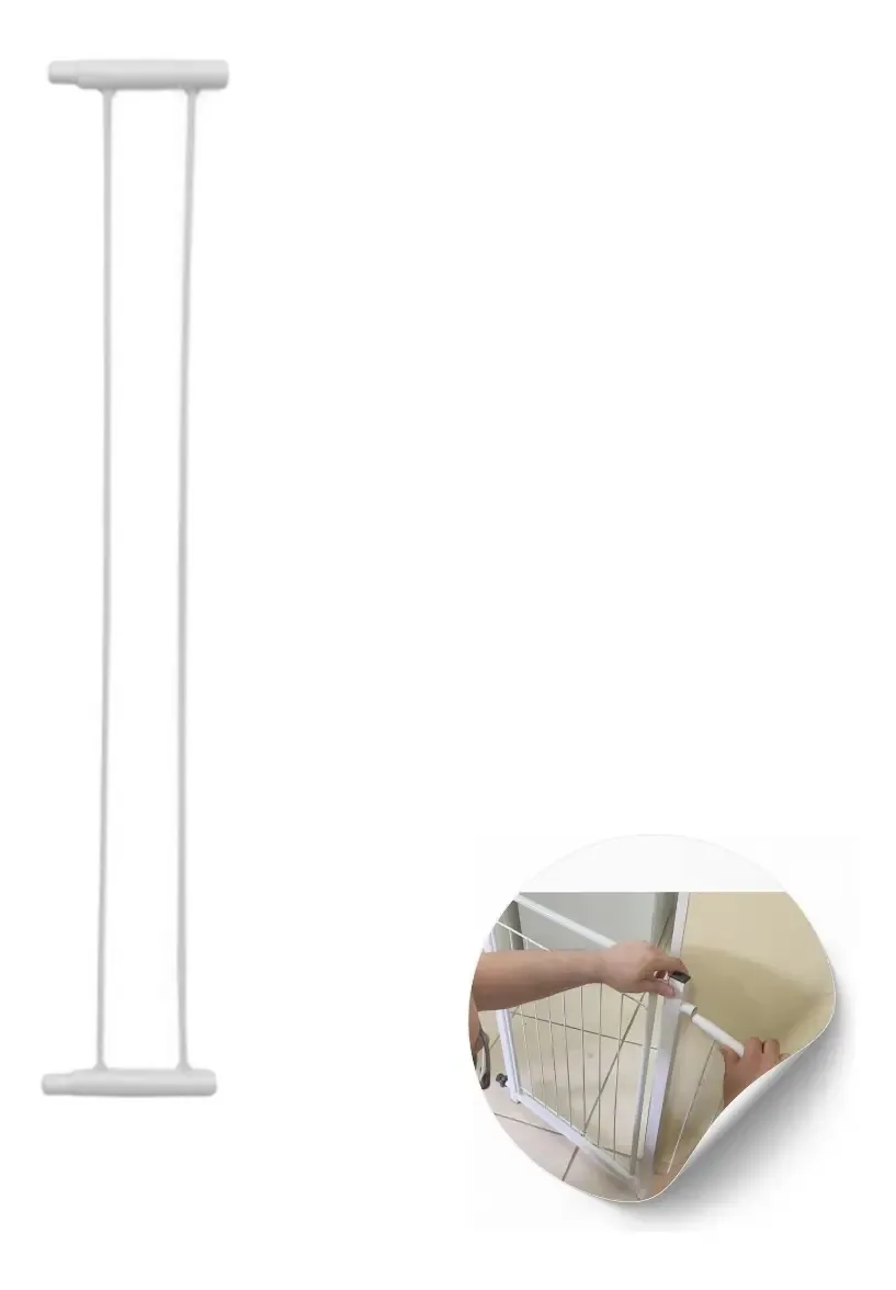 Extensor Prolongador 10cm Portão Pet Grade Crianças Branco