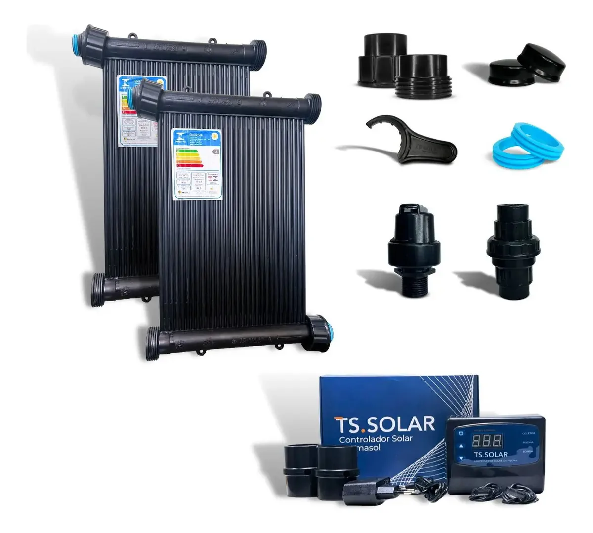 Aquecimento Solar Piscina 7 Placas 3mt Acessórios Completo