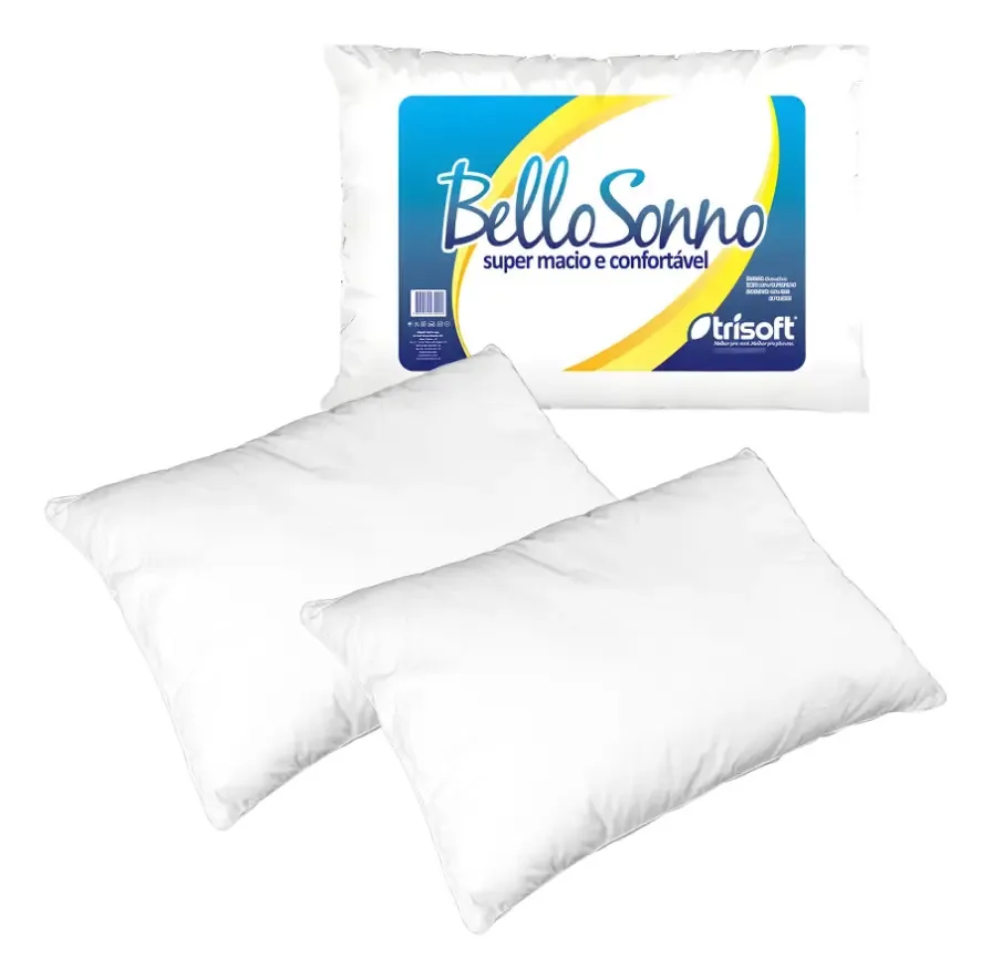 Kit 2 Travesseiros Super Macio Bello 45cmx65cm Trisoft