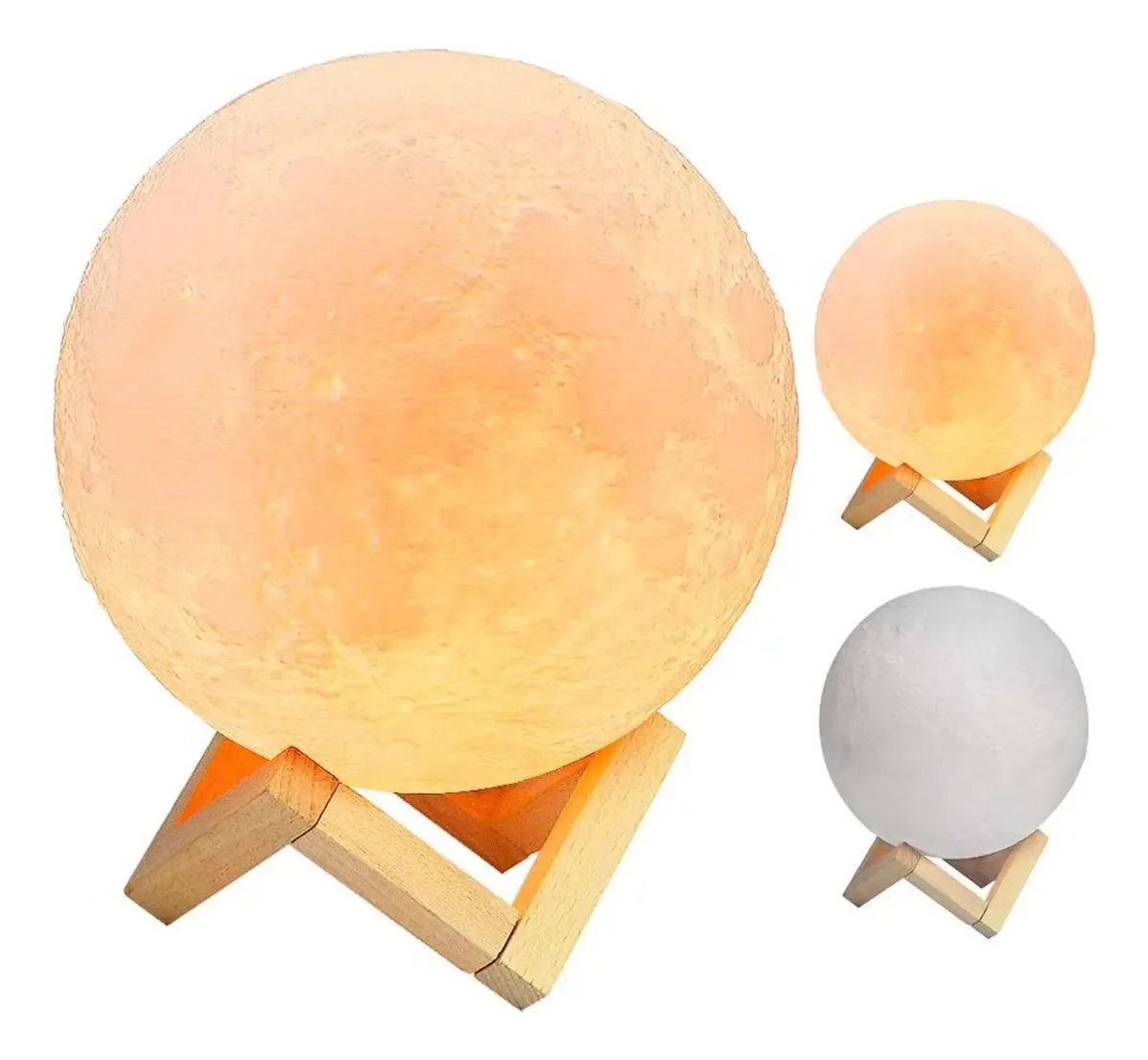 Abajur Lua Cheia 3d Umidificador De Ar E Difusor Aromas Rgb