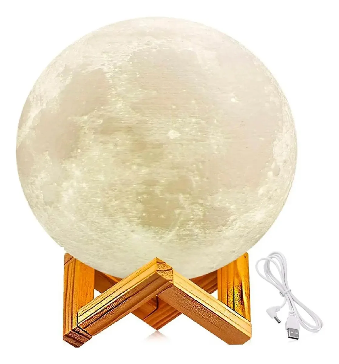 Abajur Lua Cheia 3d Umidificador De Ar E Difusor Aromas Rgb