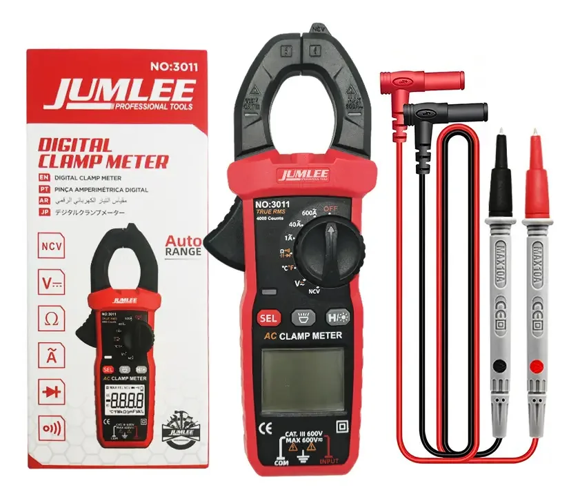 Alicate Amperímetro Digital True Rms Auto Range Com Ncv