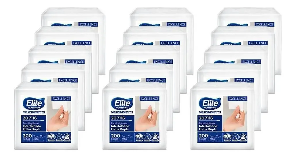 Papel Higiênico Interfolhado Elite Excellence C/ 3000 Flohas