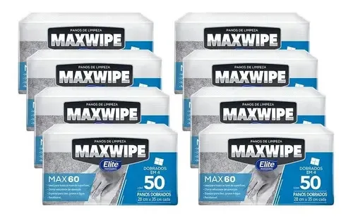 Pano De Limpeza Reutilizável Maxwipe Max60 Dobrado400folhas