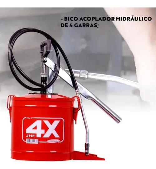 Bomba De Graxa Manual E Reservatório Balde 7kg Engraxadeira