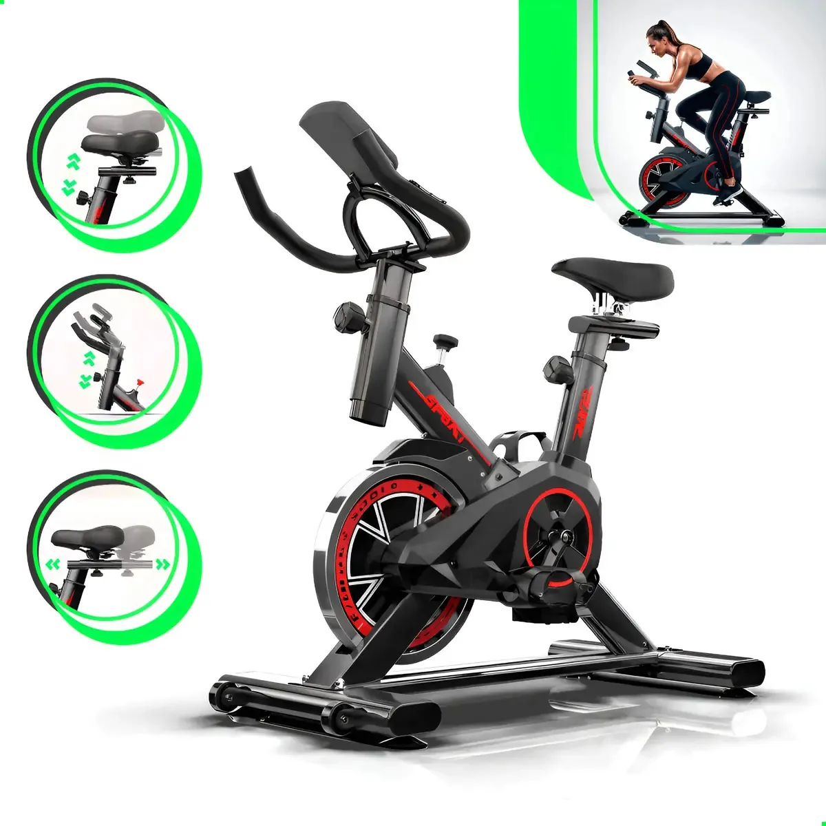Bicicleta Ergométrica Fitness P/ Cardio E Musculação Preta Preto