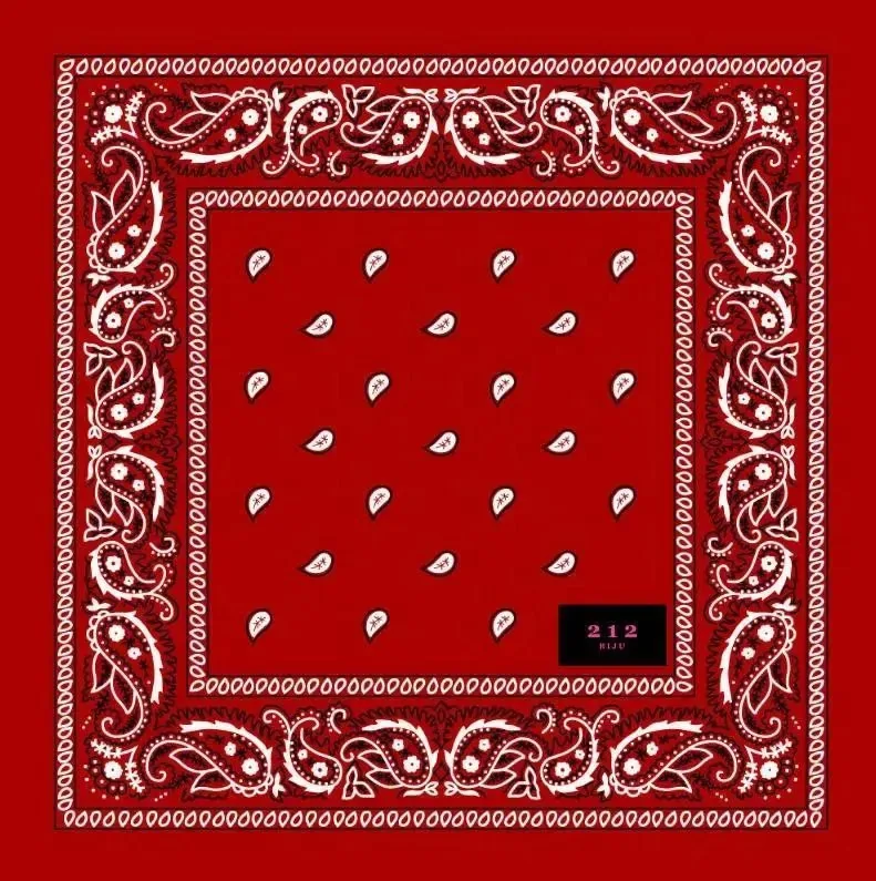12 Bandanas Quadradas Coloridas 55x55cm Vermelho