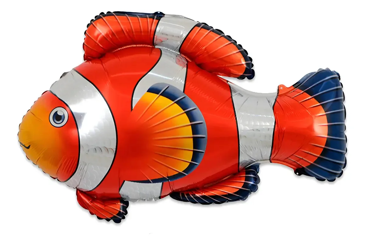 Balão Peixe Palhaço 40cm Laranja Decoração Festa Aniversário Coisas Já