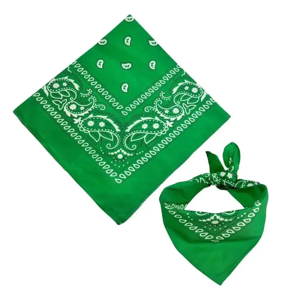 Bandana Lenço Estampada Poliéster D Verde Bandeira