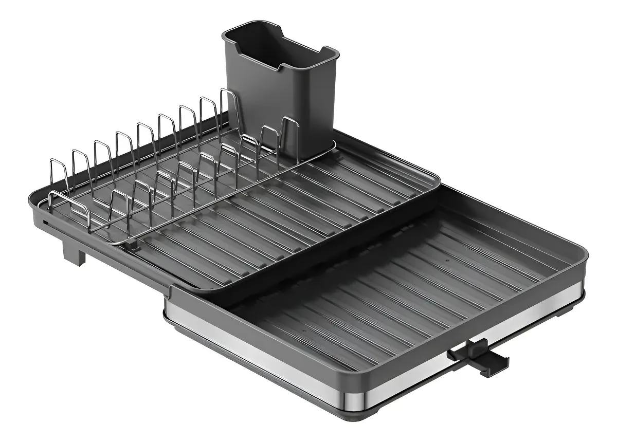 Homfel Escorredor Louça Prato Extensível P/cozinha Preto