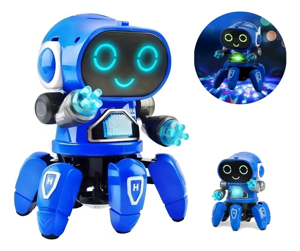 Robô Lady Infantil Dançante Som Luz Brinquedo Azul