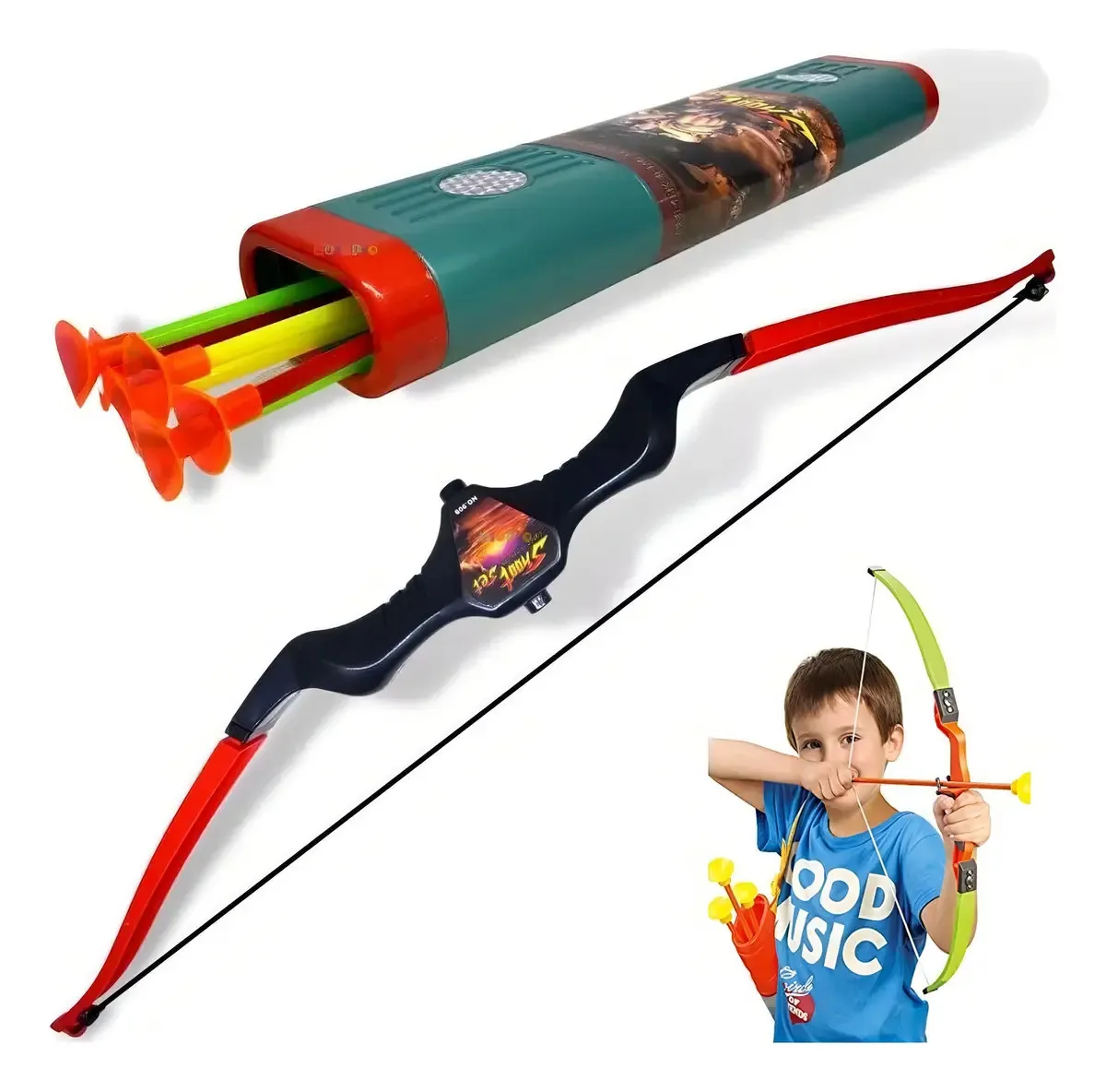 Brinquedo Arco Flecha Infantil - Lançador Com Bolsa E Aljava