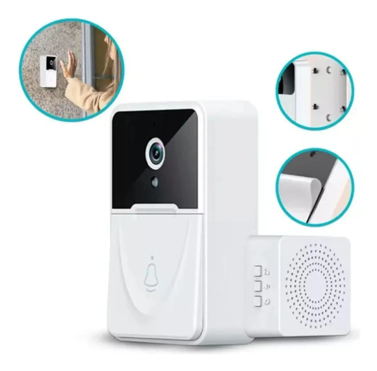 Campainha Interfone Inteligente Câmera E Áudio Wi-fi Externa