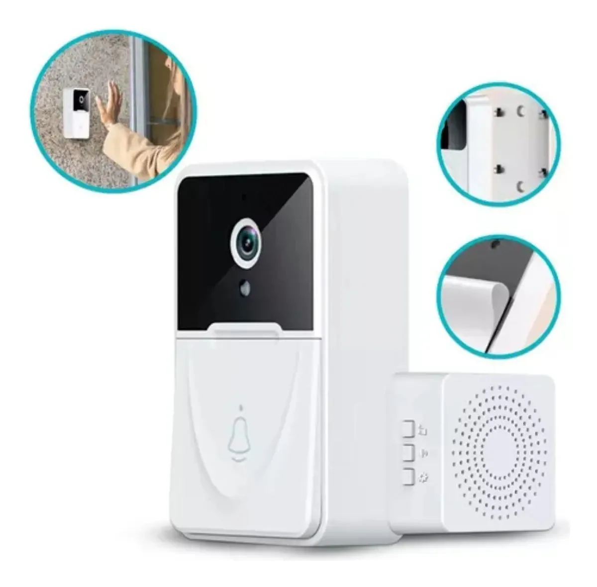 Campainha Interfone Inteligente Câmera E Áudio Wi-fi Externa