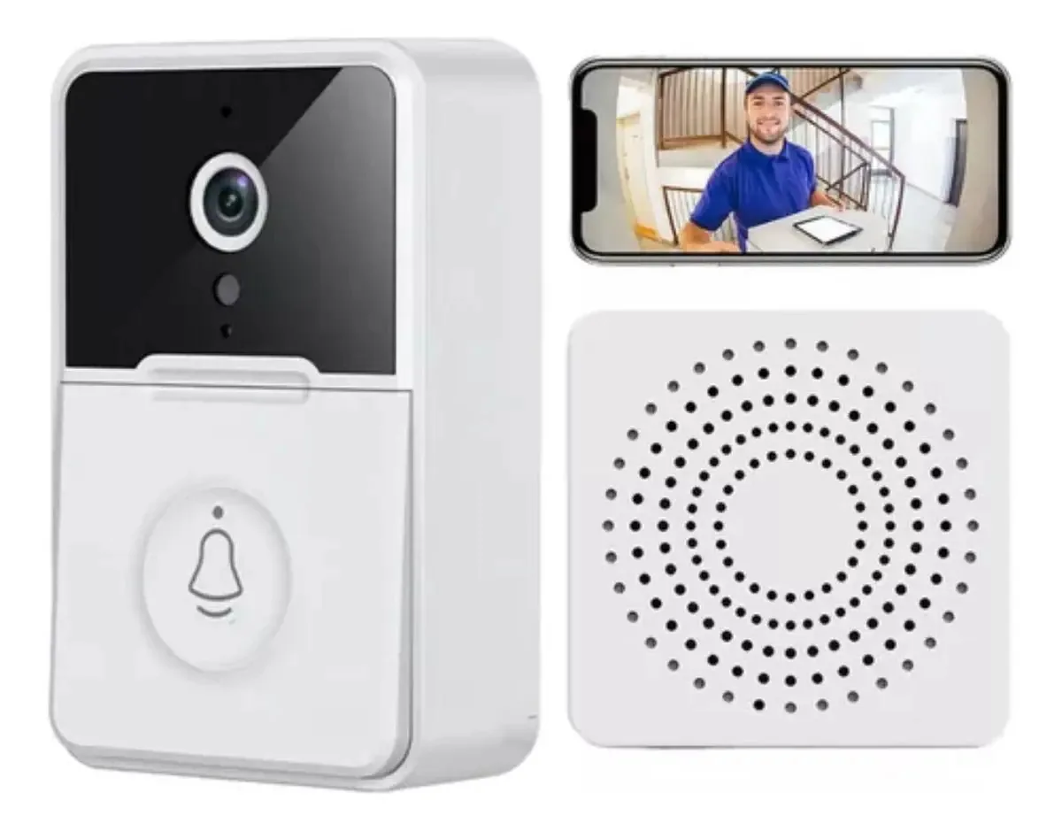 Campainha Interfone Inteligente Câmera E Áudio Wi-fi Externa
