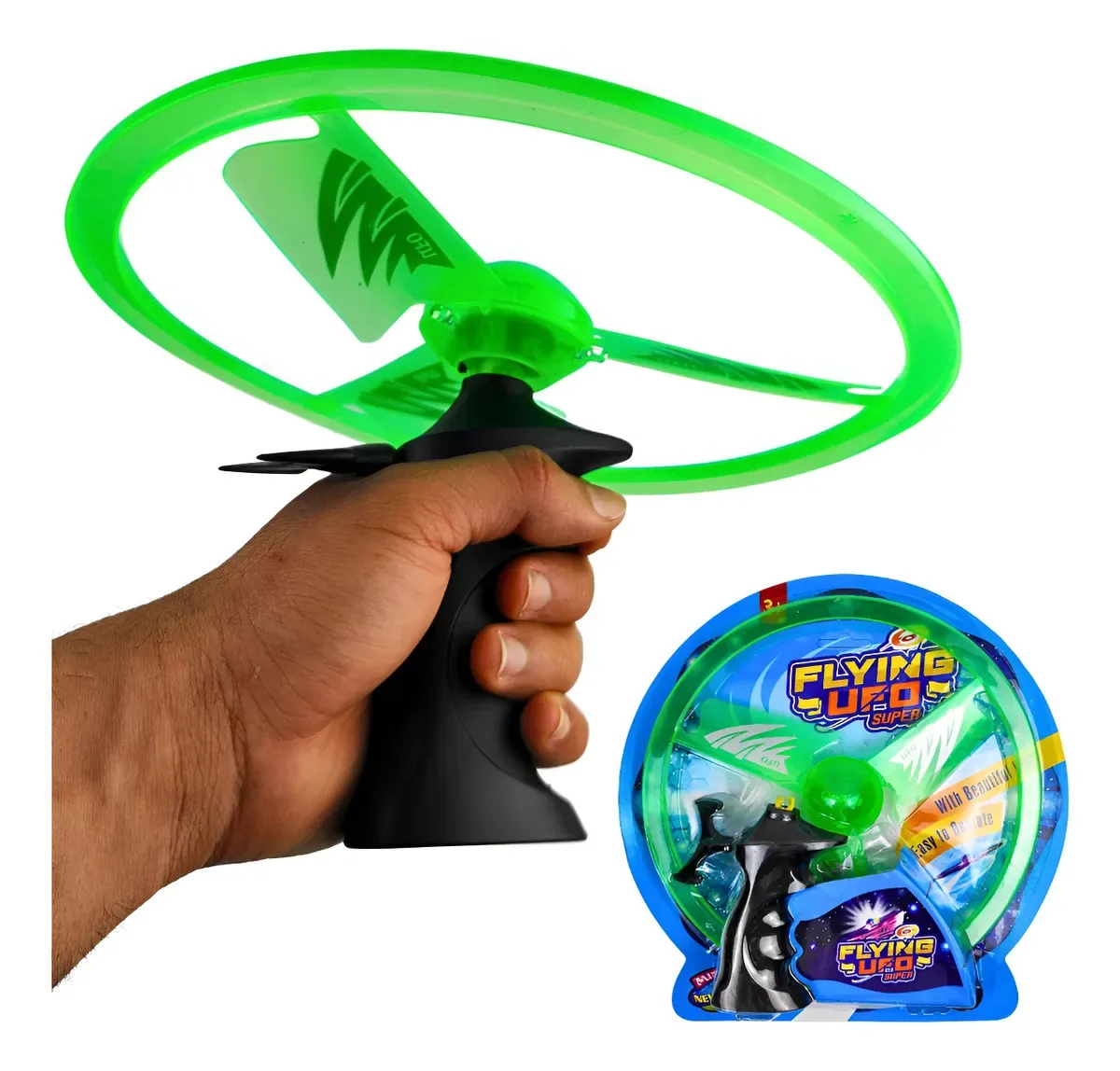 Disco Voador Drone Divertido Ufo Com Luz Led Voa De Verdade Cor Verde