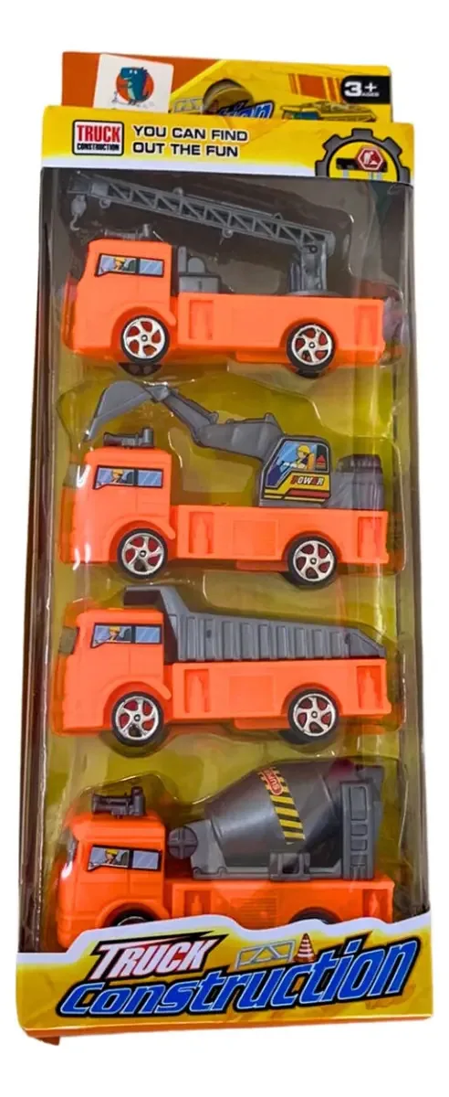 Kit Caminhão Bombeiros ou Construção Brinquedo de Fricção