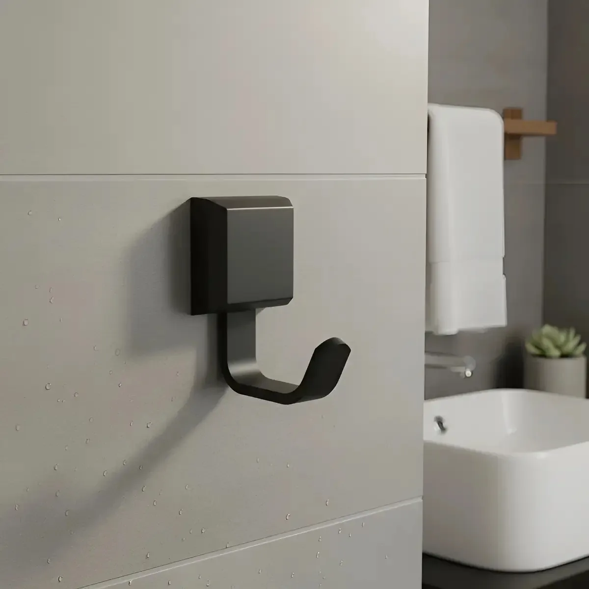 Cabide De Banheiros Acessórios Para Lavabo Gancho Cabideiro Cor Preto