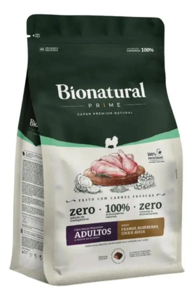 Ração Bionatural Prime Cães Adulto Raça Pequena Frango 2,5kg